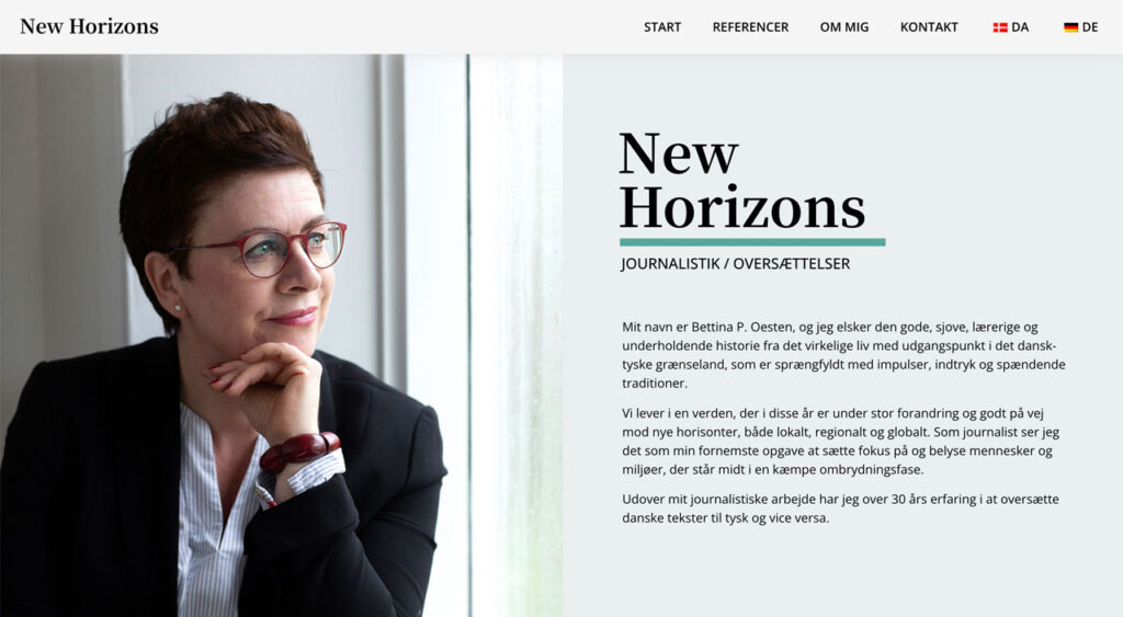 Screenshot New Horizons Homepage